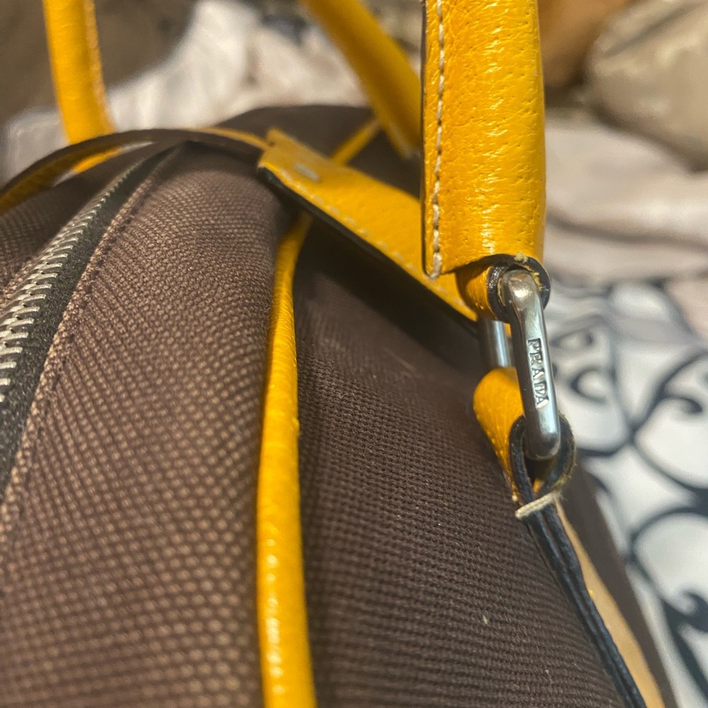 Prada Yellow and Brown Travel Bag - Picture 8 of 16